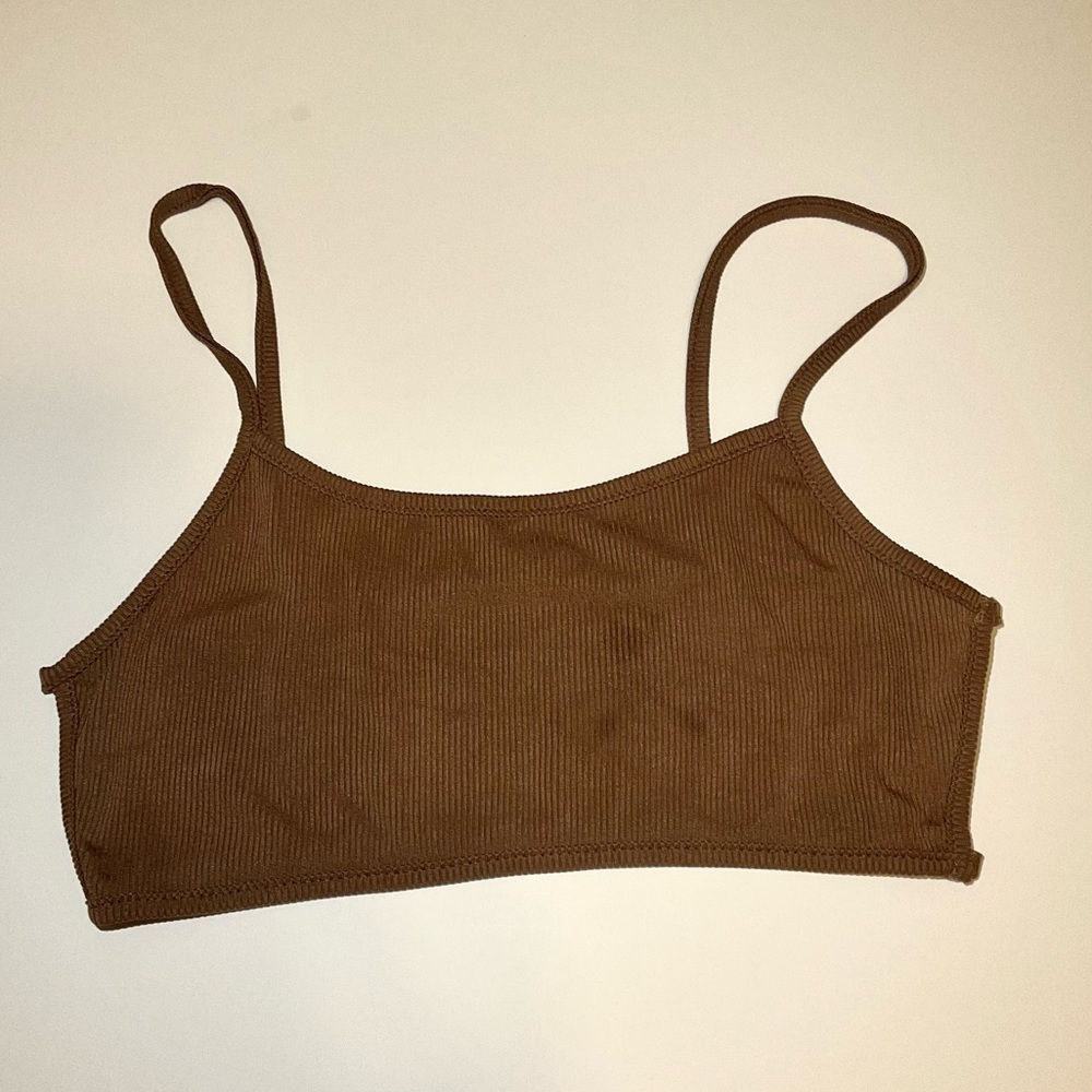 COPY - Brown backless crop tank top